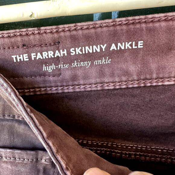 NWOT AG Farrah Skinny Ankle Coated Jeans 27R Portobello Leather Look High Rise - Picture 6 of 9